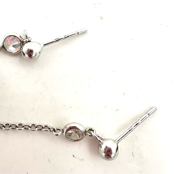 Charles Winston Sterling Silver CZ Drop Dangle Pearl Earrings NWOT - Picture 12 of 16